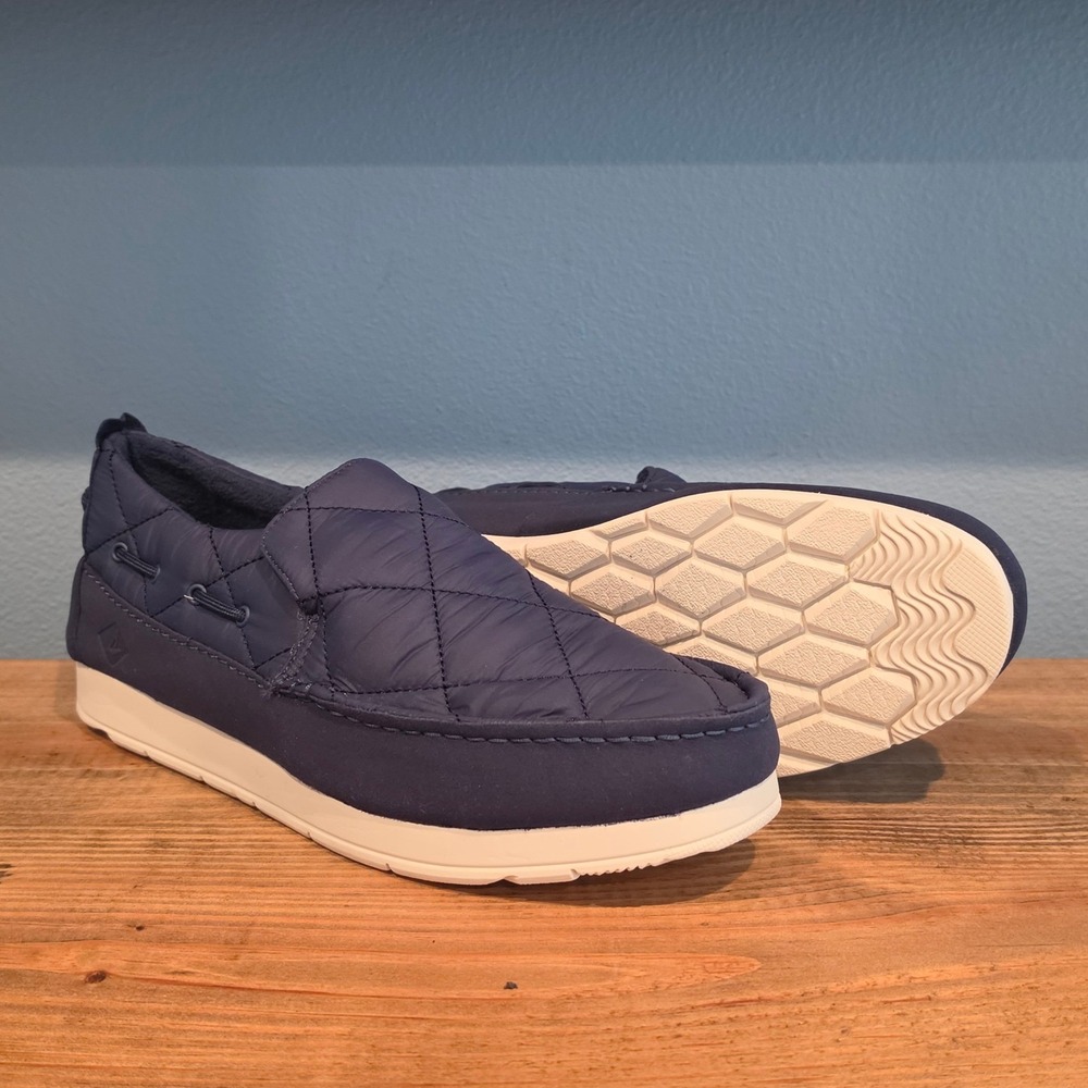Sperry Mens Moc-Sider Loafer Navy Blue Quilted Puffer STS23722 Size 11